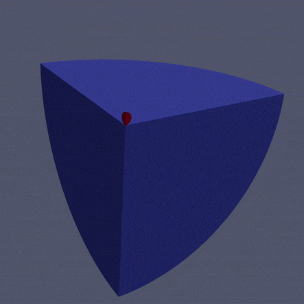 Animation of vertical comet impact.